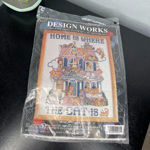 Design Works Cross Stritch "HOME IS WHERE THE CAT IS" #9277
